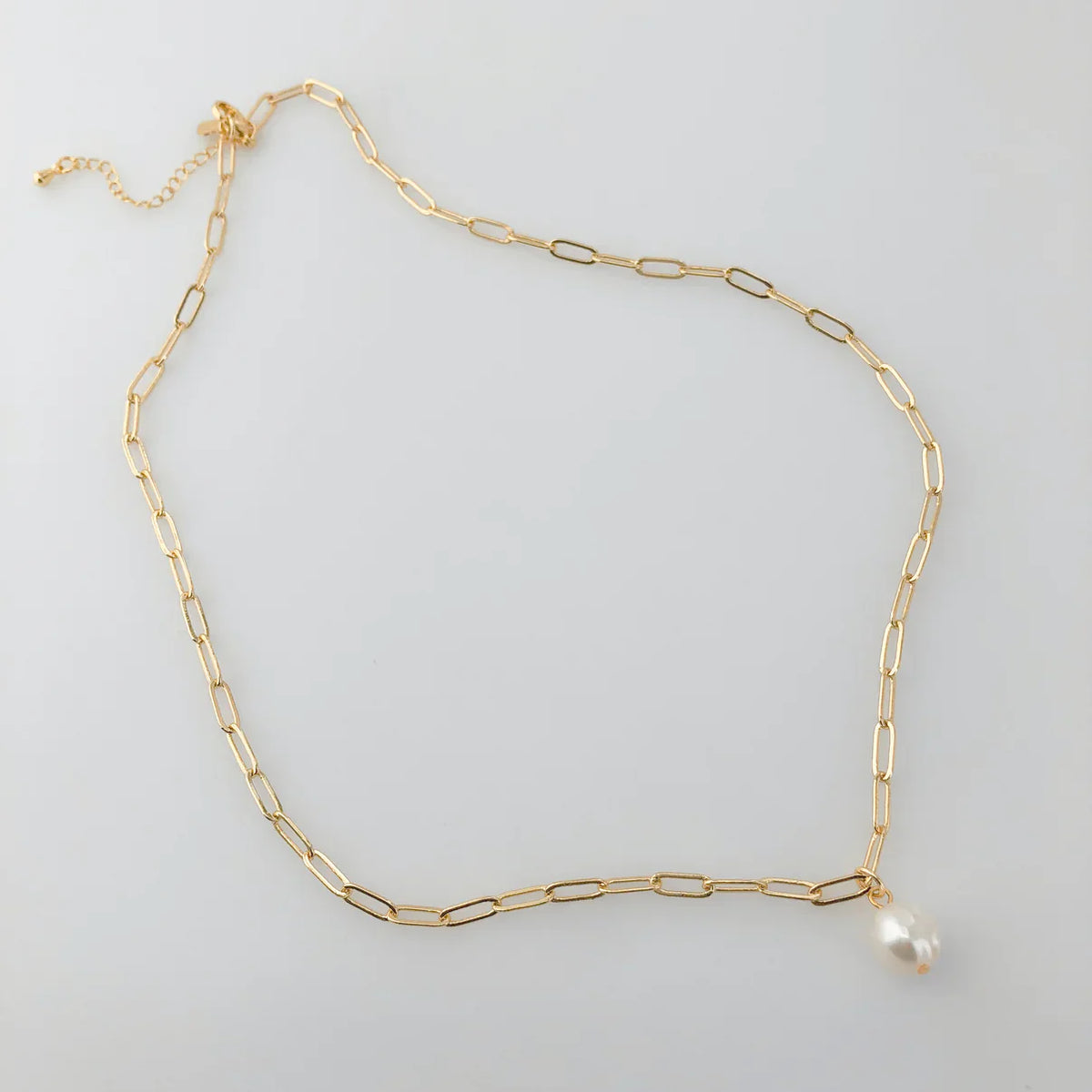 Paperclip Pearl Necklace