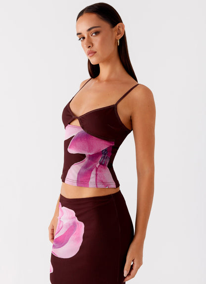 Alpha Cut Out Top - Dark Chocolate
