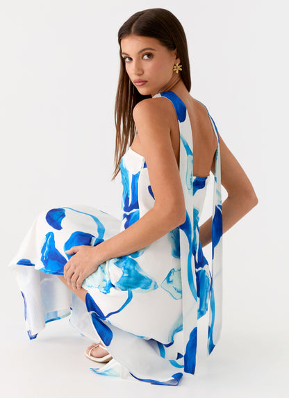 Ashelle Chiffon Maxi Dress - Cerulean Bloom