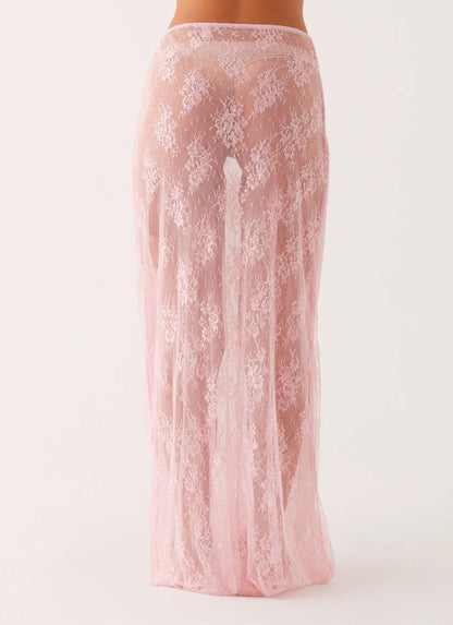 Caden Lace Maxi Skirt - Pink