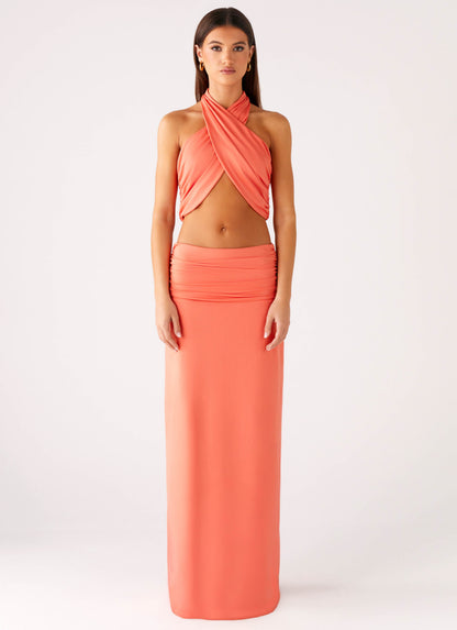 Coletta Wrap Top - Coral