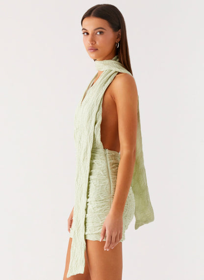 Crimson Mini Dress - Forest Sage
