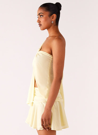 Delight Me Asymmetrical Top - Yellow