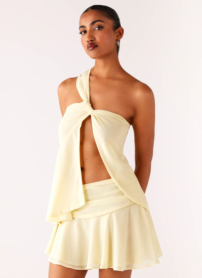 Delight Me Asymmetrical Top - Yellow