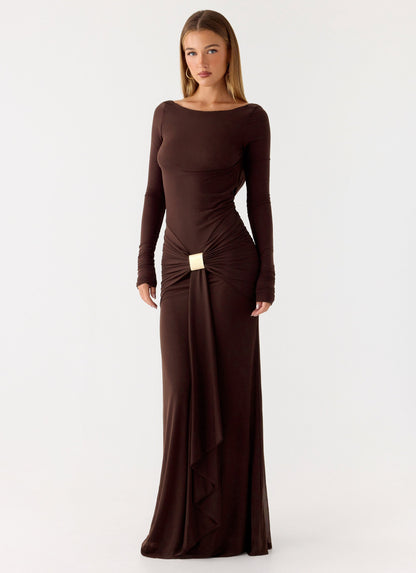 Dray Maxi Dress - Chocolate