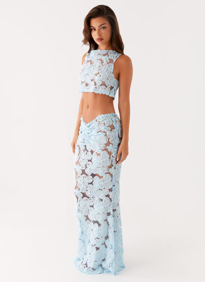 Fiorella Floret Maxi Skirt - Blue