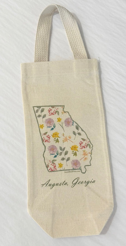 Augusta, Georgia Floral State Wine Tote