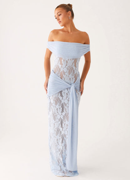 Gracie Twist Maxi Dress - Blue