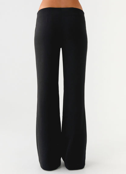 Houston Tie Front Pants - Black