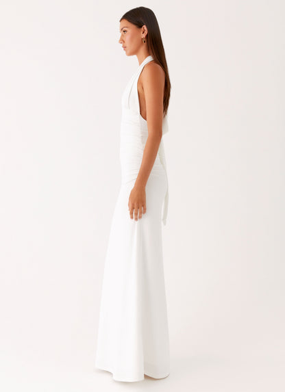 Ilaria Halter Maxi Dress - White