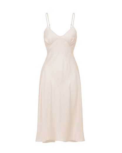 1930s Luxe Bias Cut Slip - Warm Ivory Silk Blend