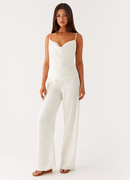 Kaia Cowl Neck Top - Butter