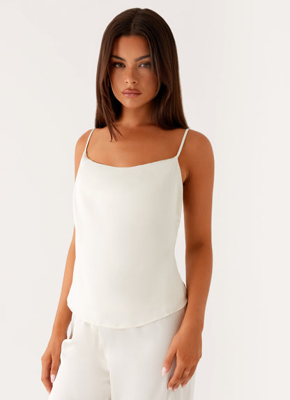 Kaia Cowl Neck Top - Butter
