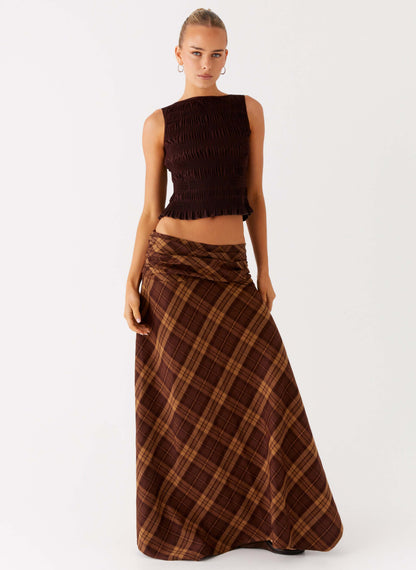 Karolina Maxi Skirt - Plaid