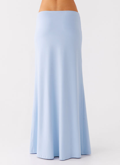 Like A Flower Maxi Skirt - Baby Blue