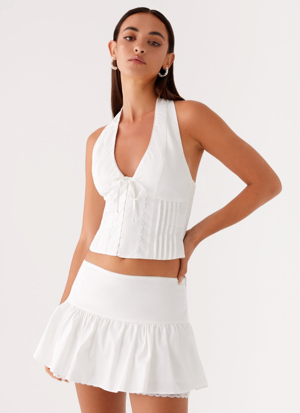 Mavis Mini Skirt - White
