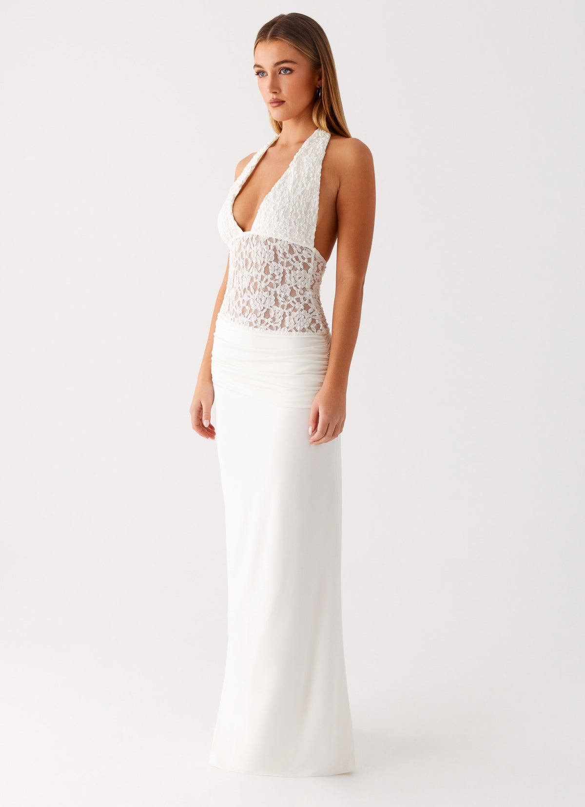 Miri Halter Maxi Dress - Ivory