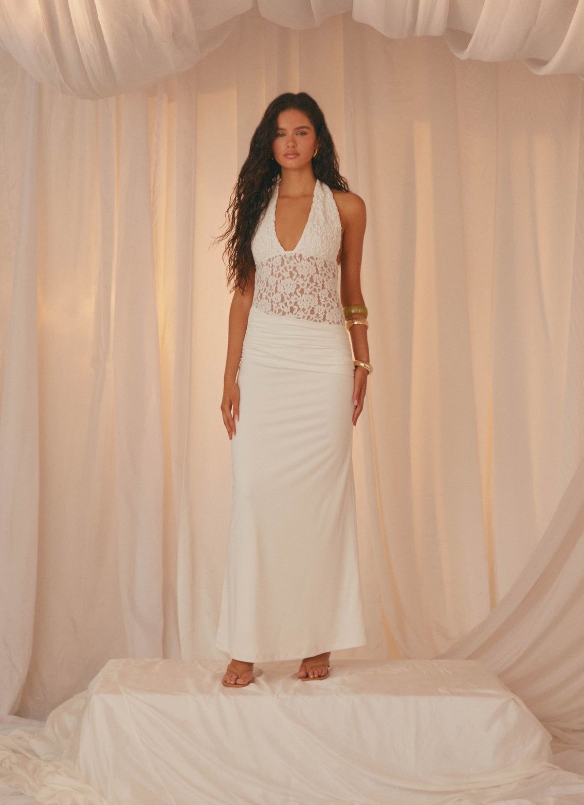 Miri Halter Maxi Dress - Ivory