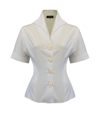 1950s Norma Jean Blouse - Ivory