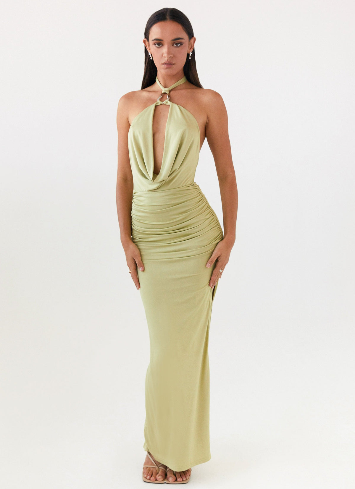 Samara Halterneck Maxi Dress - Sage