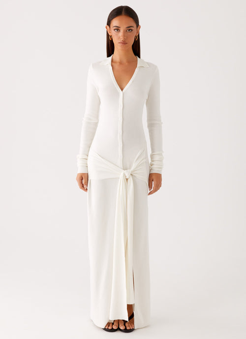 Sabetha Knit Maxi Dress - White