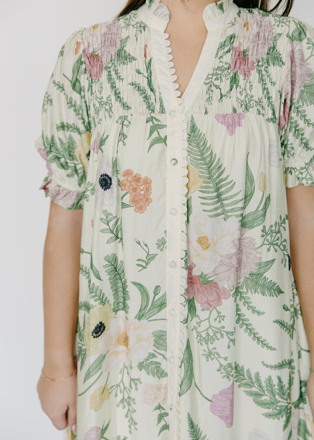 Eden Bloom Button Front Midi Dress