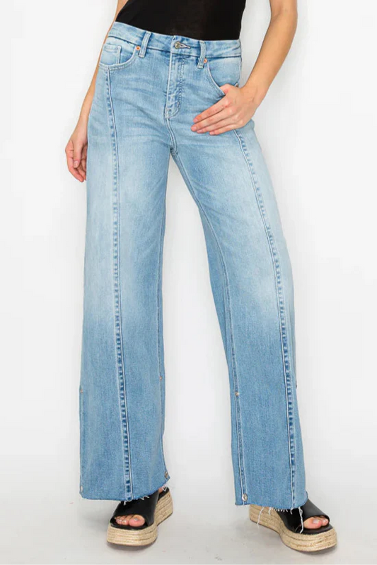 Artemis - Mid Rise Seam Front Wide Leg