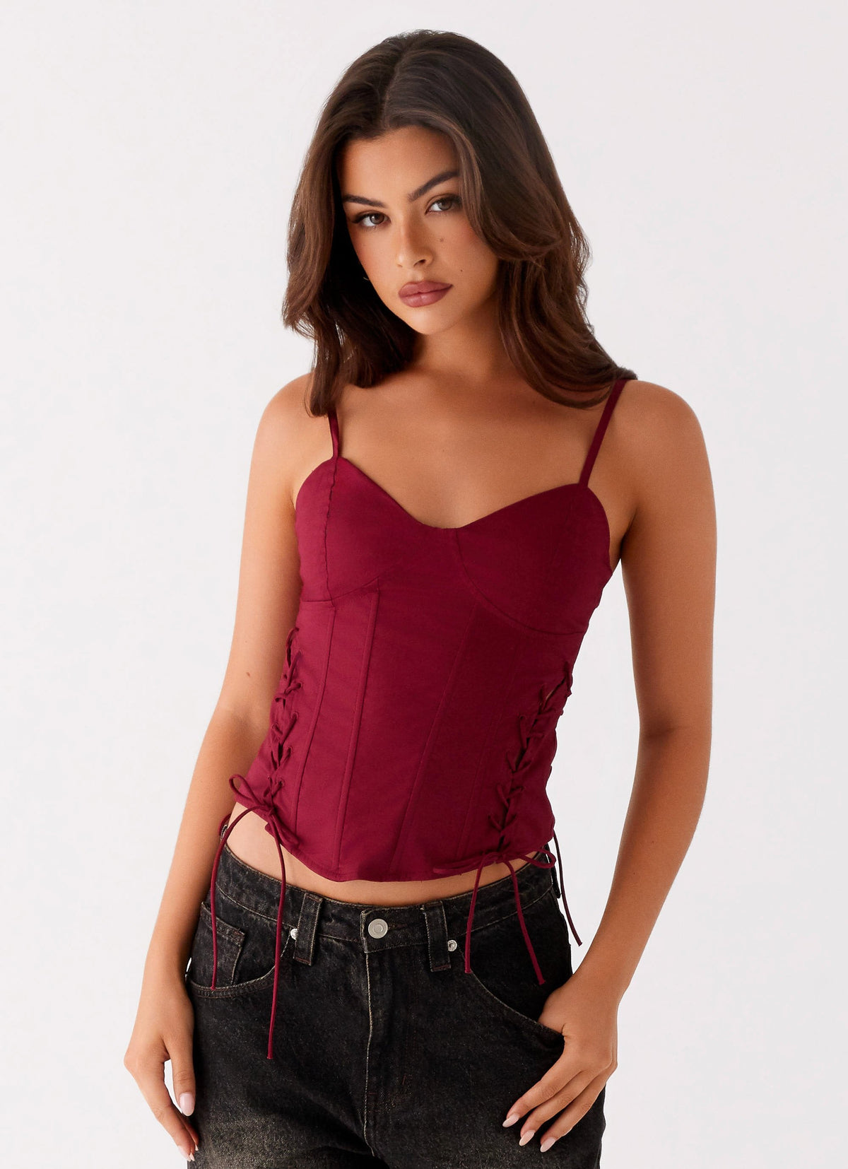 Tallie Corset Top - Red