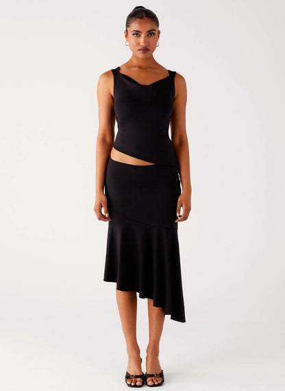Wonderlust Midi Skirt - Black