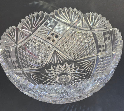 ABP cut glass bowl American brilliant period 1886 -1915 PA4