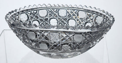 ABP cut glass oval bowl