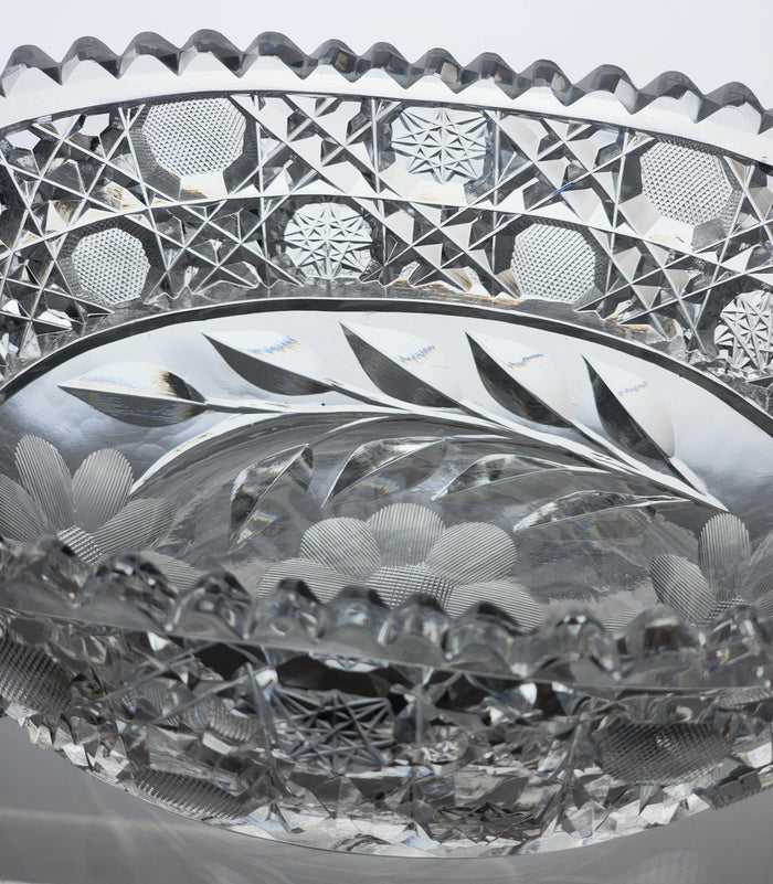 ABP cut glass oval bowl