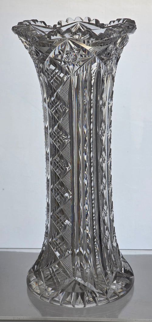ABP cut glass vase antique Libbey