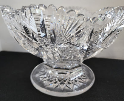 ABP footed bowl hand cut glass