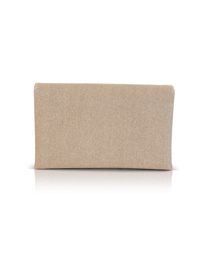 Gold | Alicia Sparkle Jacquard Envelope Clutch Back