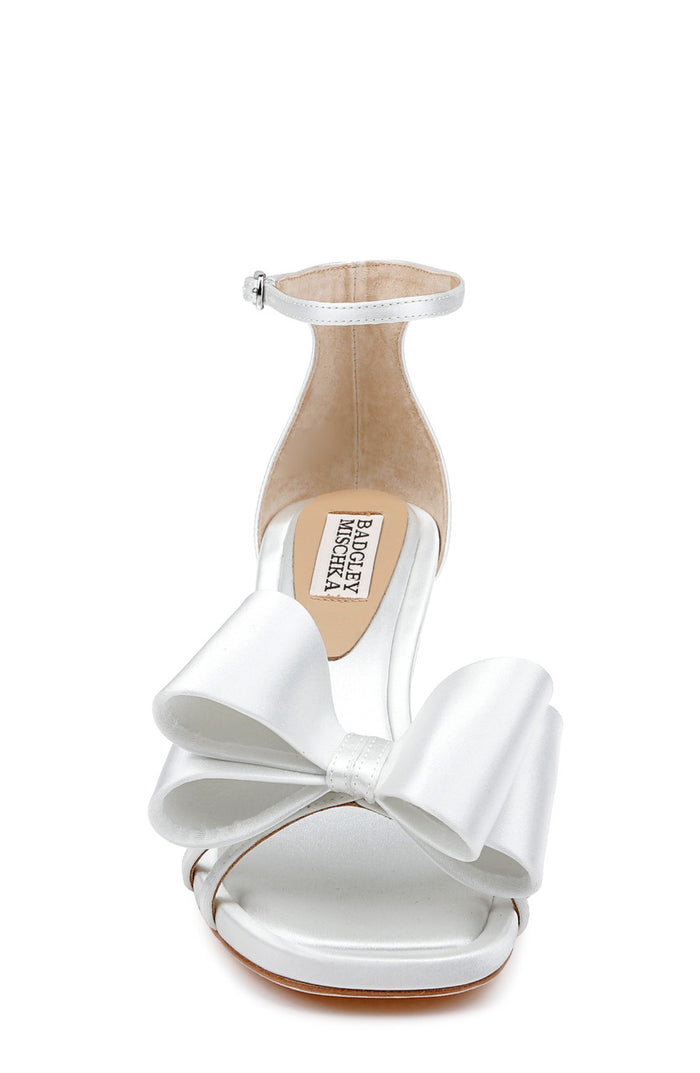 White | Alysha Open Toe Kitten Heels