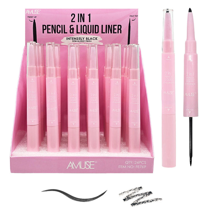 Amuse 2-in-1 Fine Eyeliner & Auto Pencil – Long-lasting & Smooth