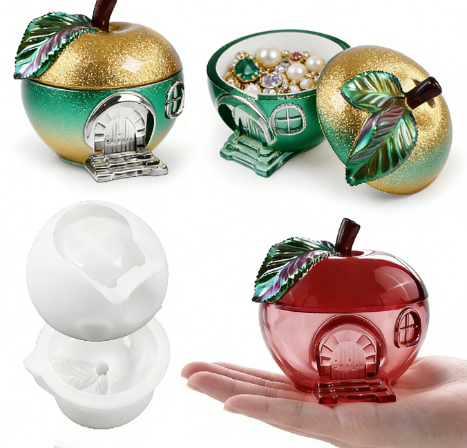 Apple House Storage Jar Resin Mold