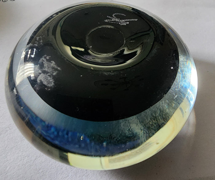 Art glass paperweight signed