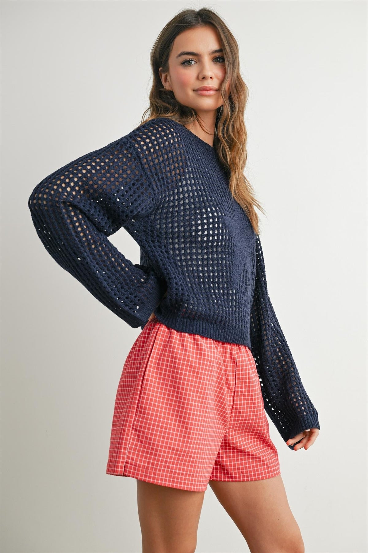 Loose Knit Crop Star Sweater