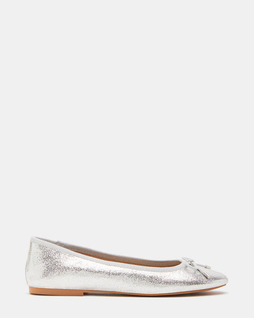 BENITA Silver Ballet Flat | Women's Flats | Steve Madden