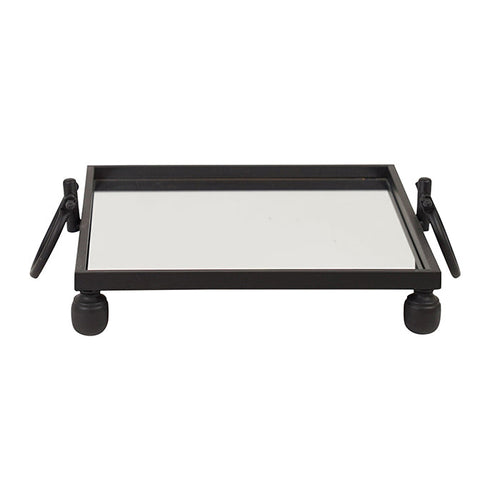 Black Iron Mirror Tray Square