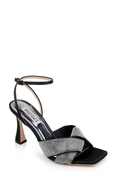 Black | Brinlee Studded Satin Sandal