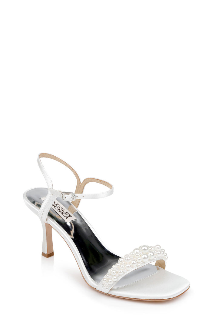 Soft White | Caitlyn Stiletto Heel with Pearled Vamp