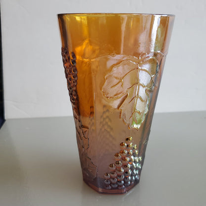 Carnival Indina tumbler Amber grapes glass