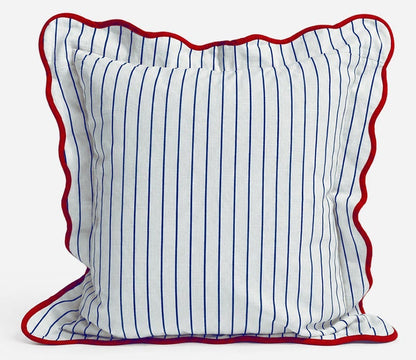 Coastal Americana Wavy Trim Throw Pillow, 20x20 Pillow