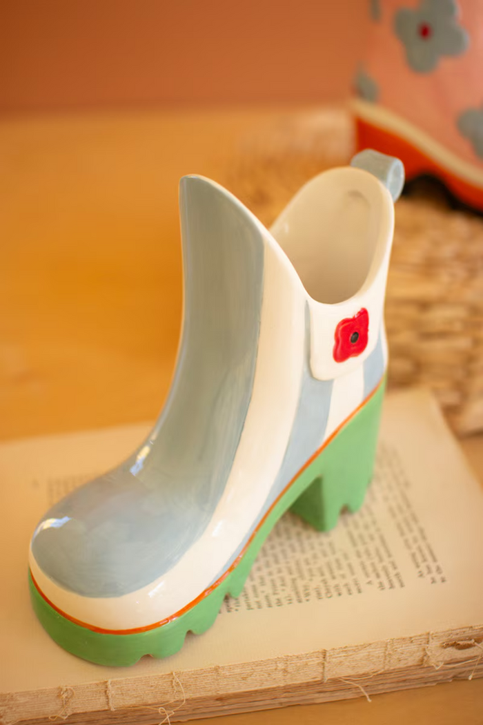 Colorful Ceramic Rubber Boot Vases Set/2