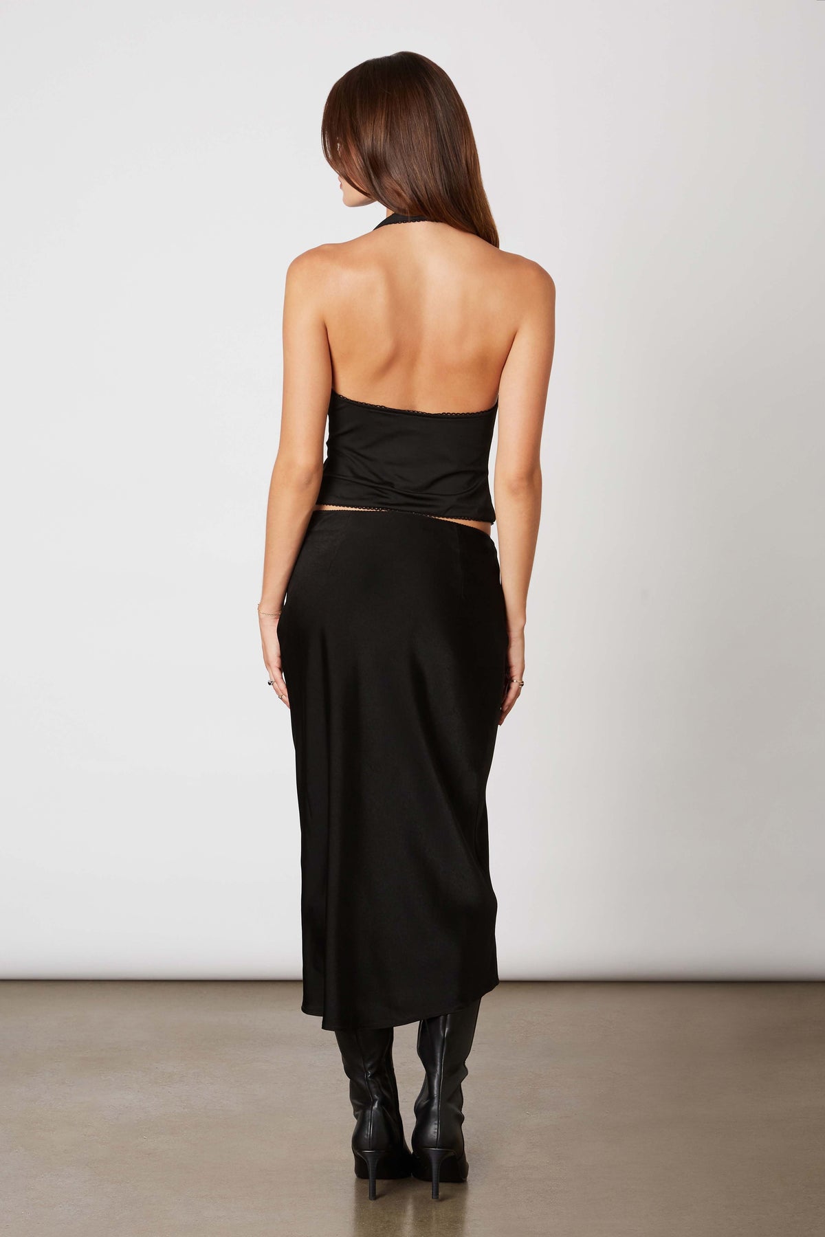 Satin Bias Midi Skirt