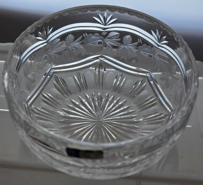 Cut glass bowl Blown blank ROSES