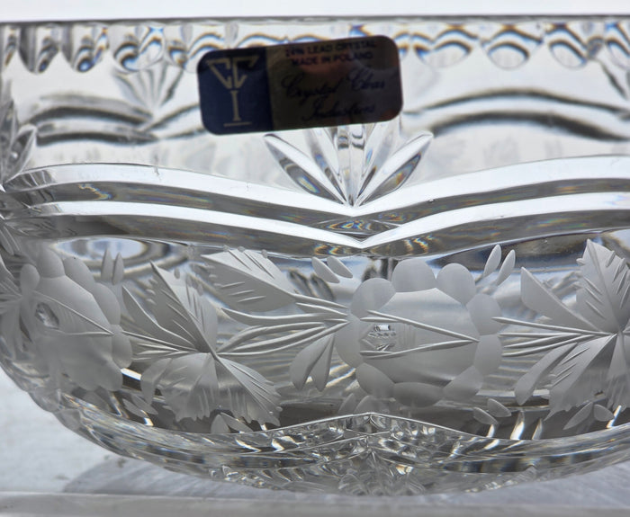 Cut glass bowl Blown blank ROSES